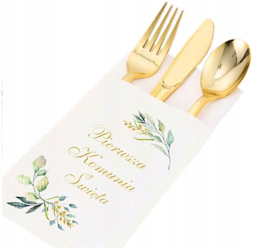 Kieszonki KOMUNIJNE Serwetki z Kieszonką Etui Na SZTUĆCE IHS Komunia Szerokość produktu 10 cm