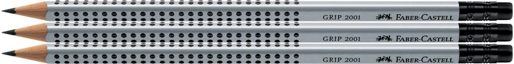 Ołówek z gumką Faber Castell Grip 2001 HB x 3