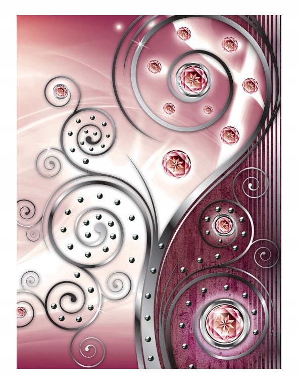 Fototapeta Růžové krystaly Metalické květy Glamour 206x275 pozadí lepidlo