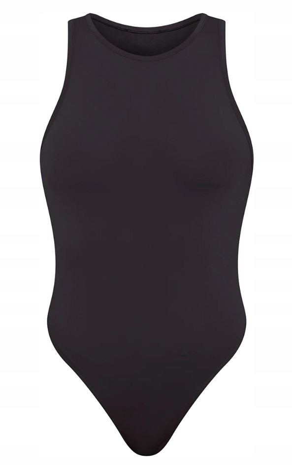 BODY CZARNE GŁADKIE DOPASOWANE PRETTYLITTLETHING Rozmiar 2XS (32)
