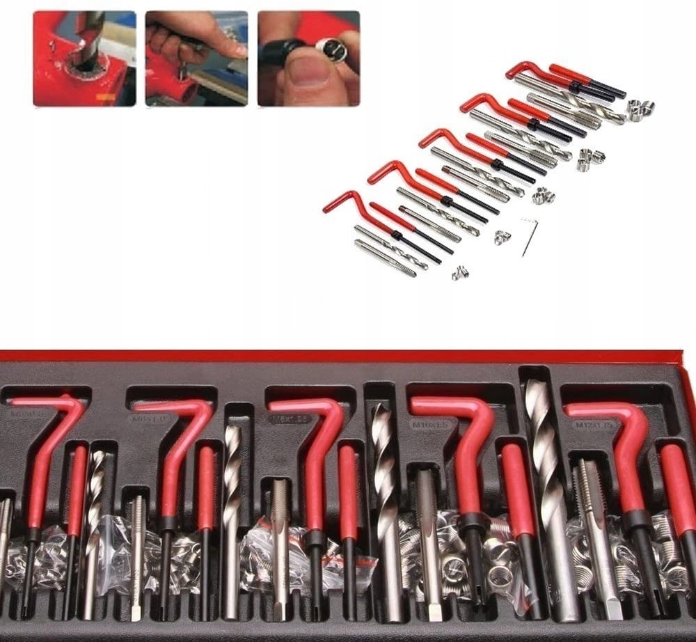 ZESTAW NAPRAWCZY DO ZERWANYCH GWINTÓW M5-M12 131 Kod producenta 5907713399597