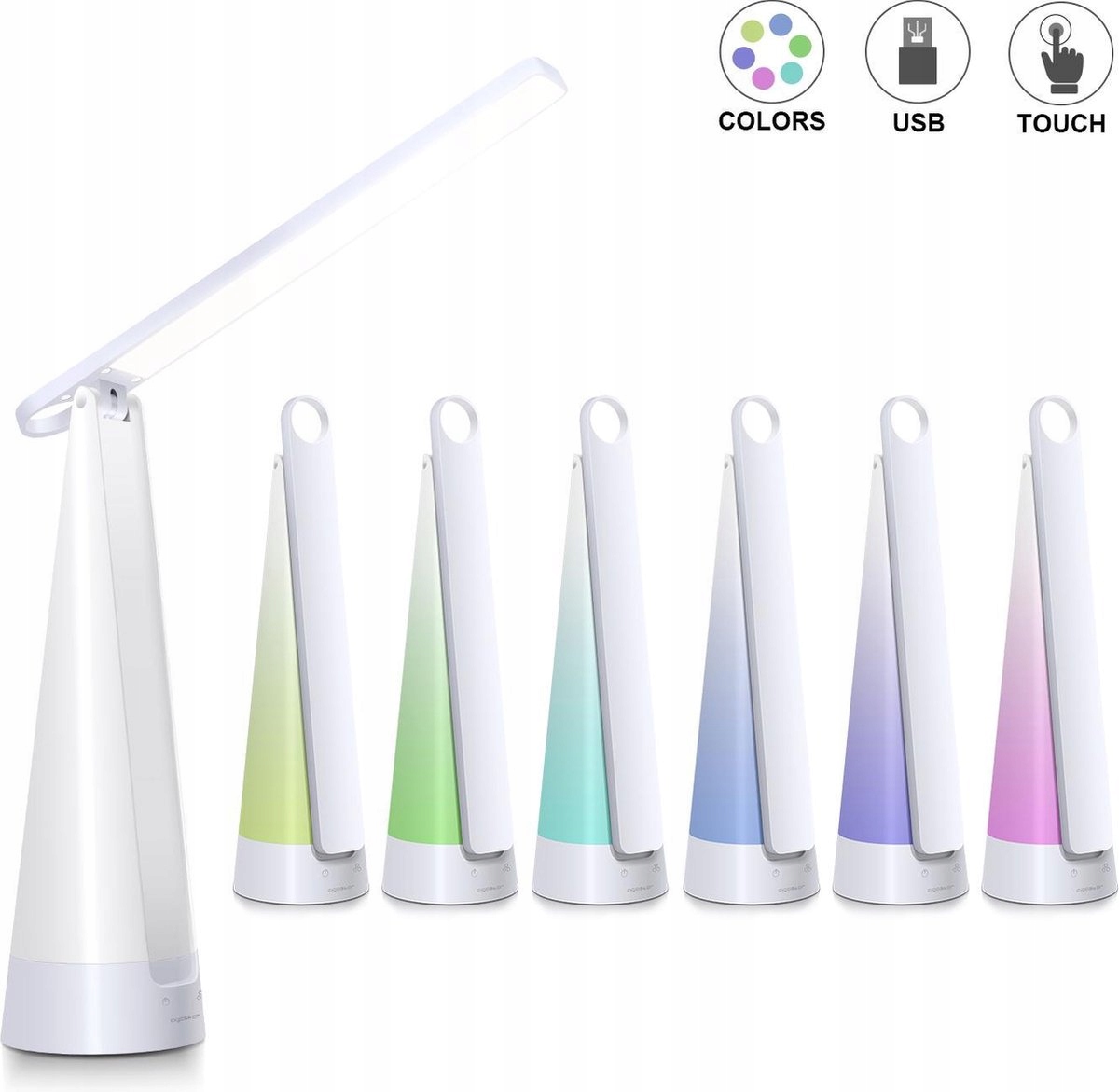 LAMPKA BIURKOWA NOCNA LED 7W 4000K RGB AKUMULATOR