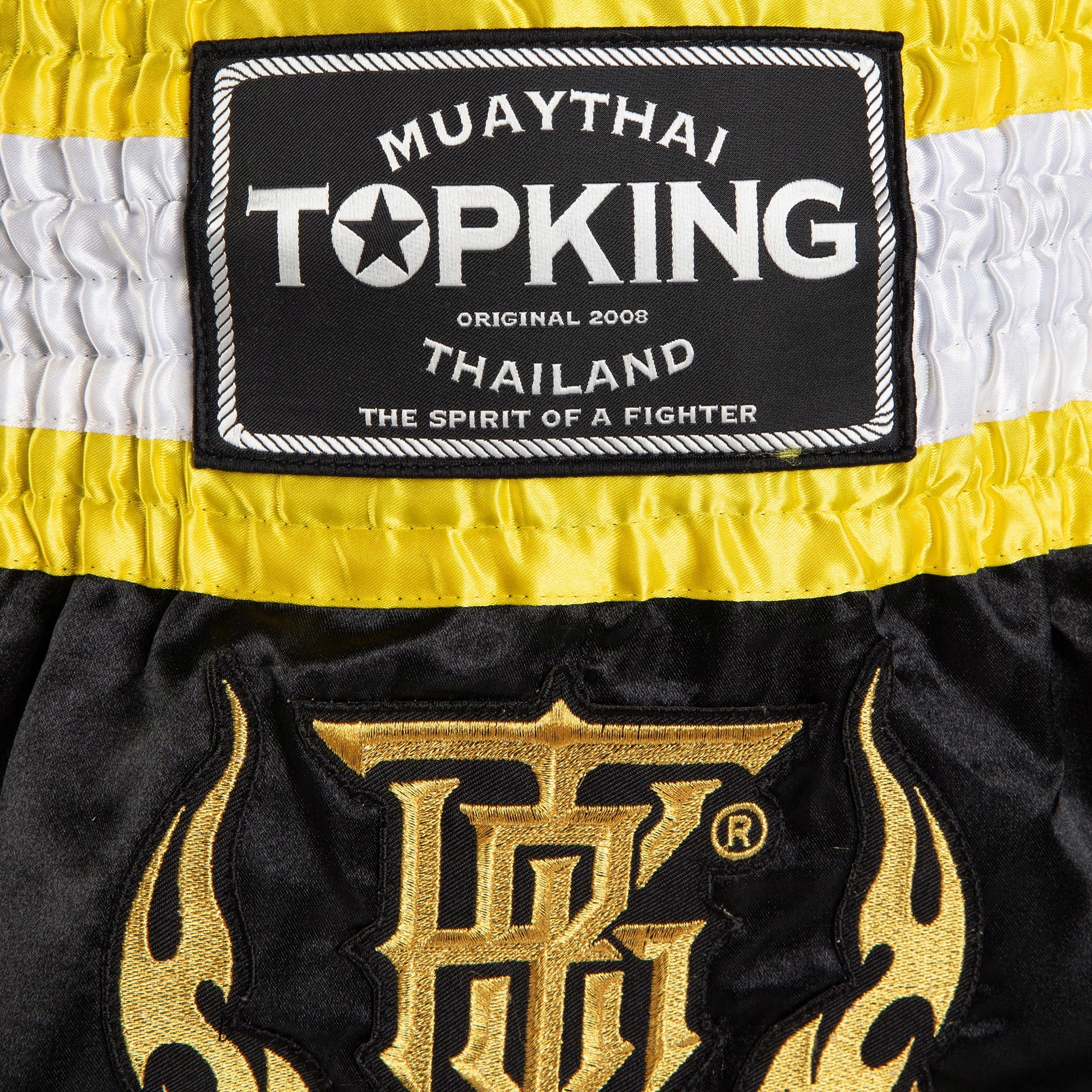 Spodenki treningowe Top King Thai Boxing black/gold/white L Rozmiar L
