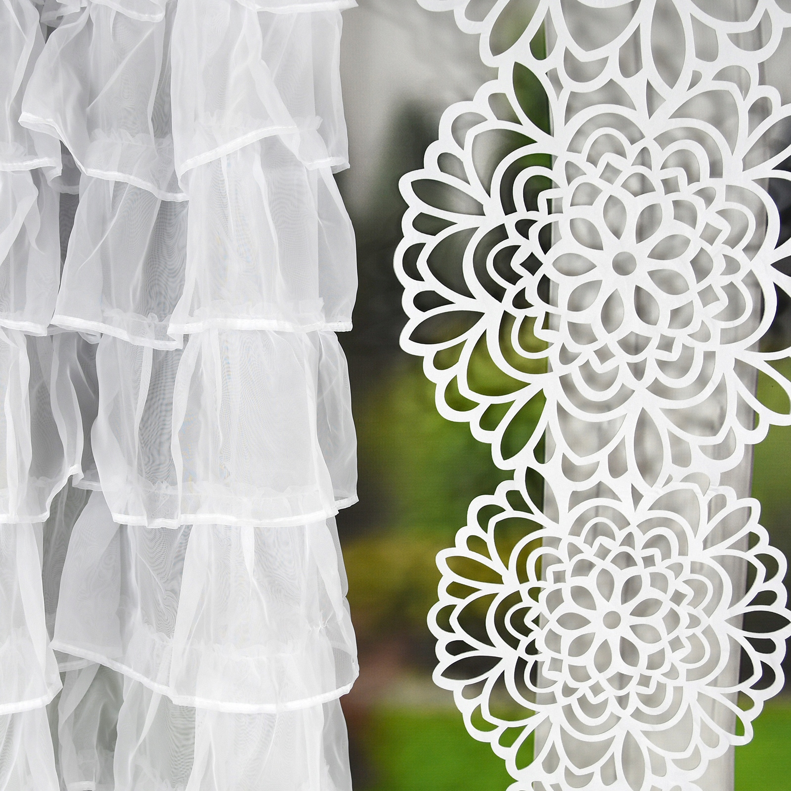 FIRANY DEKORACYJNE Z AŻUROWYM PANELEM Z FILCU Marka inna