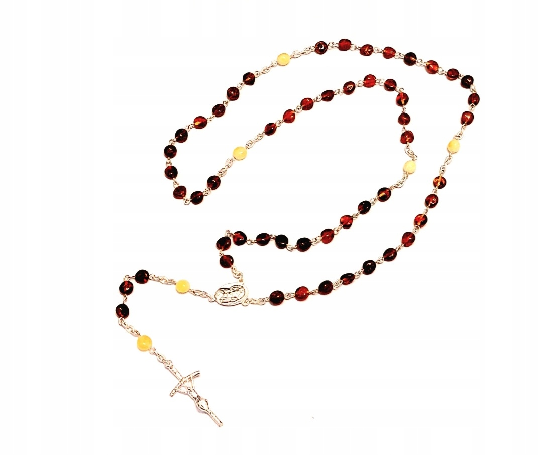 Růženec Z Jantaru Orginál Svaté Přijímání Certifikát