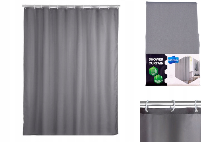 

Zasłona Prysznicowa Łazienkowa Tekstylna 180 x 200