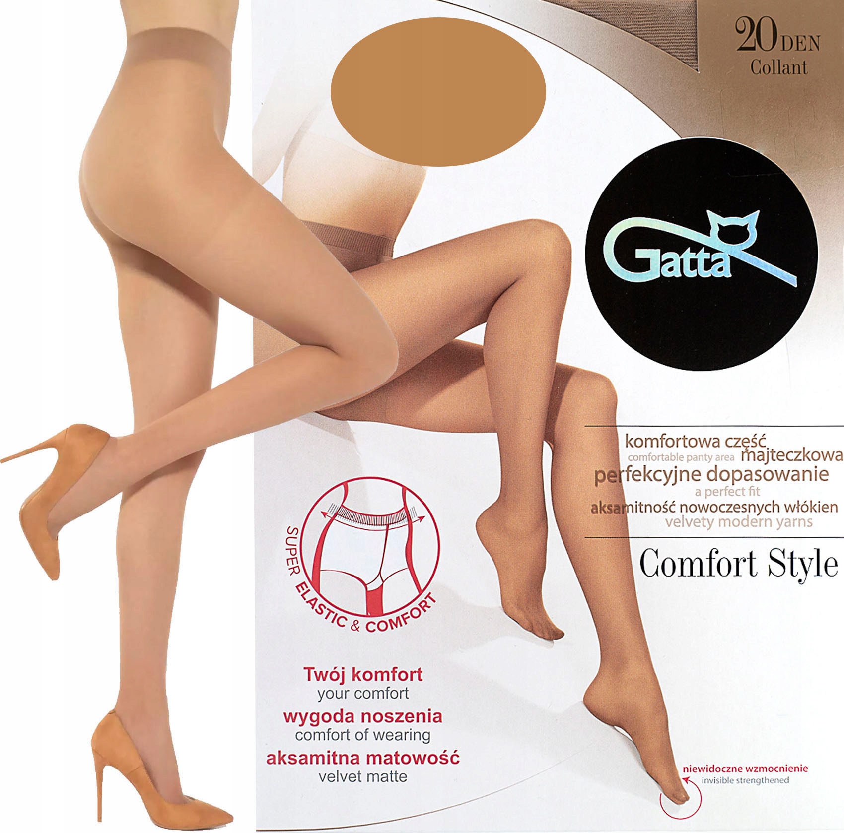 

Rajstopy Gatta Comfort Style Bezpalcowe 20DEN 3-M