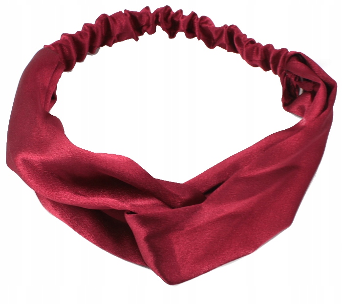 

Opaska Do Włosów Turban Na Gumie Jedwab Bordowa