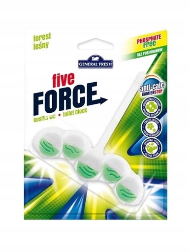 Levně 10x General Fresh, Wc kostka, Five-force, Les, 1 kus