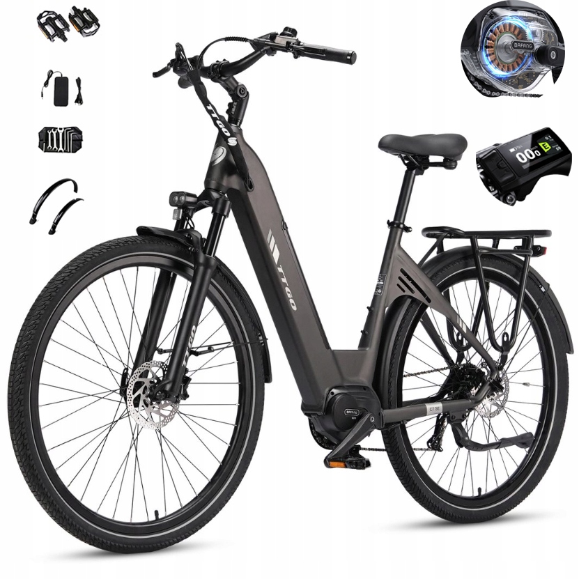 Damski/Męski Rower elektryczny miejski Ttgo C7 Se 250W 36V 18Ah 130KM 28"