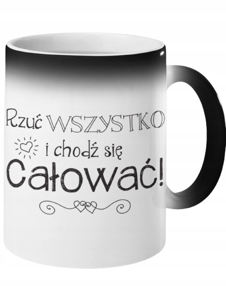 

Kubek Magiczny Napis Całować Miłość Love