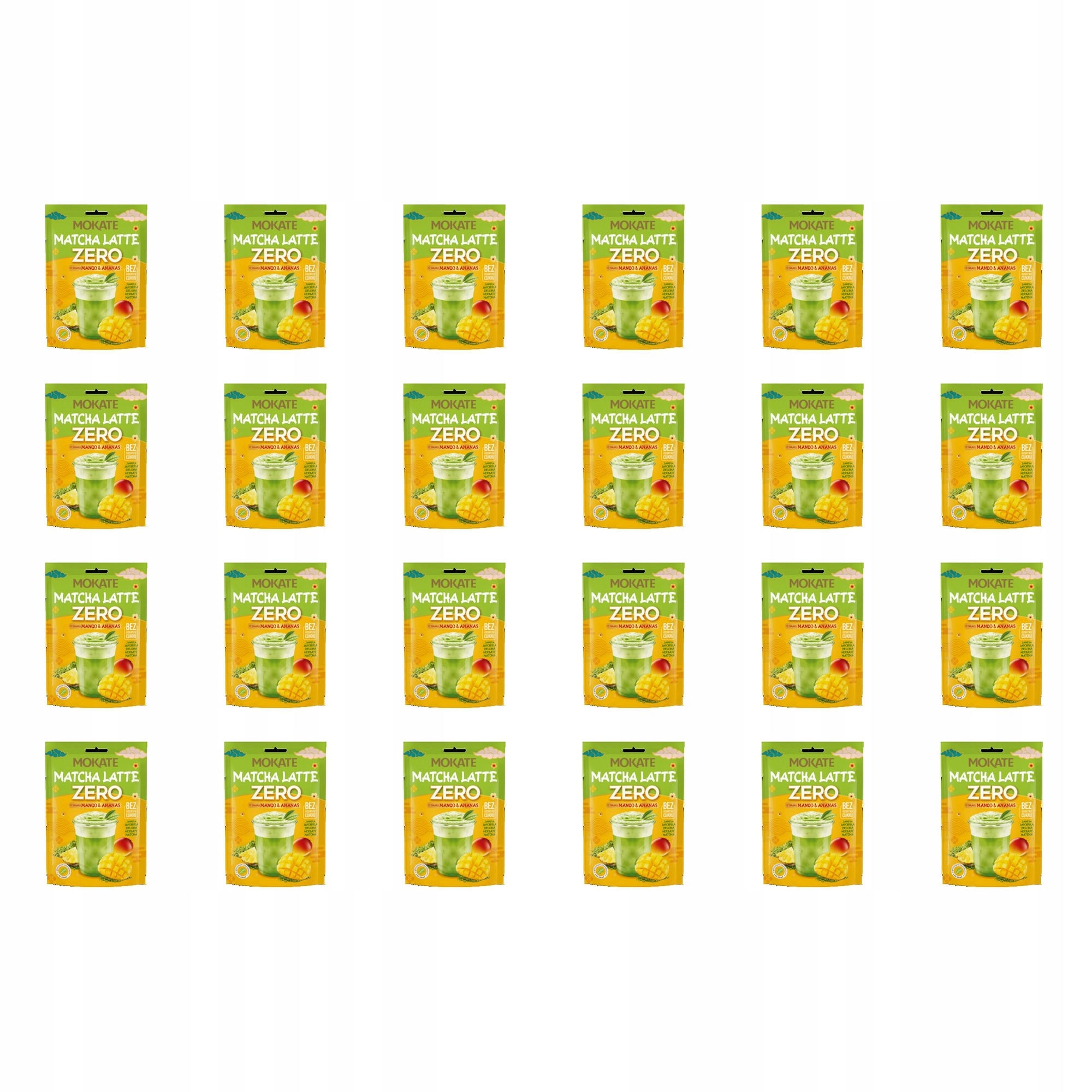 24 x 20 g Matcha Zero Zelený Čaj v prášku Bez cukru Mango Ananas Mokate