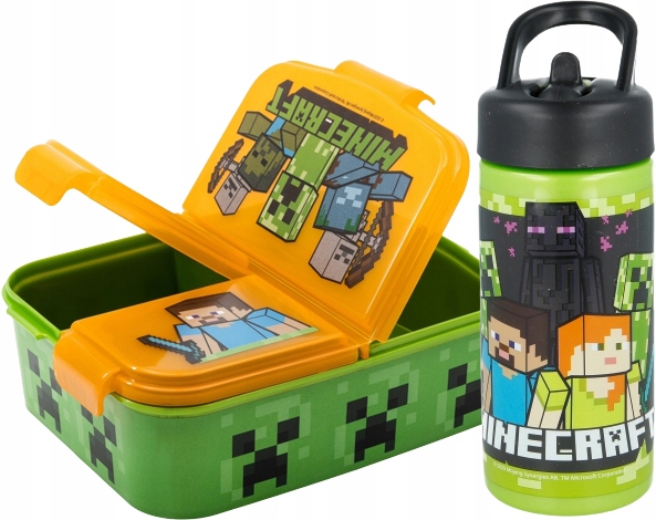 MINECRAFT ŚNIADANIÓWKA LUNCH BOX + BIDON 410 ml