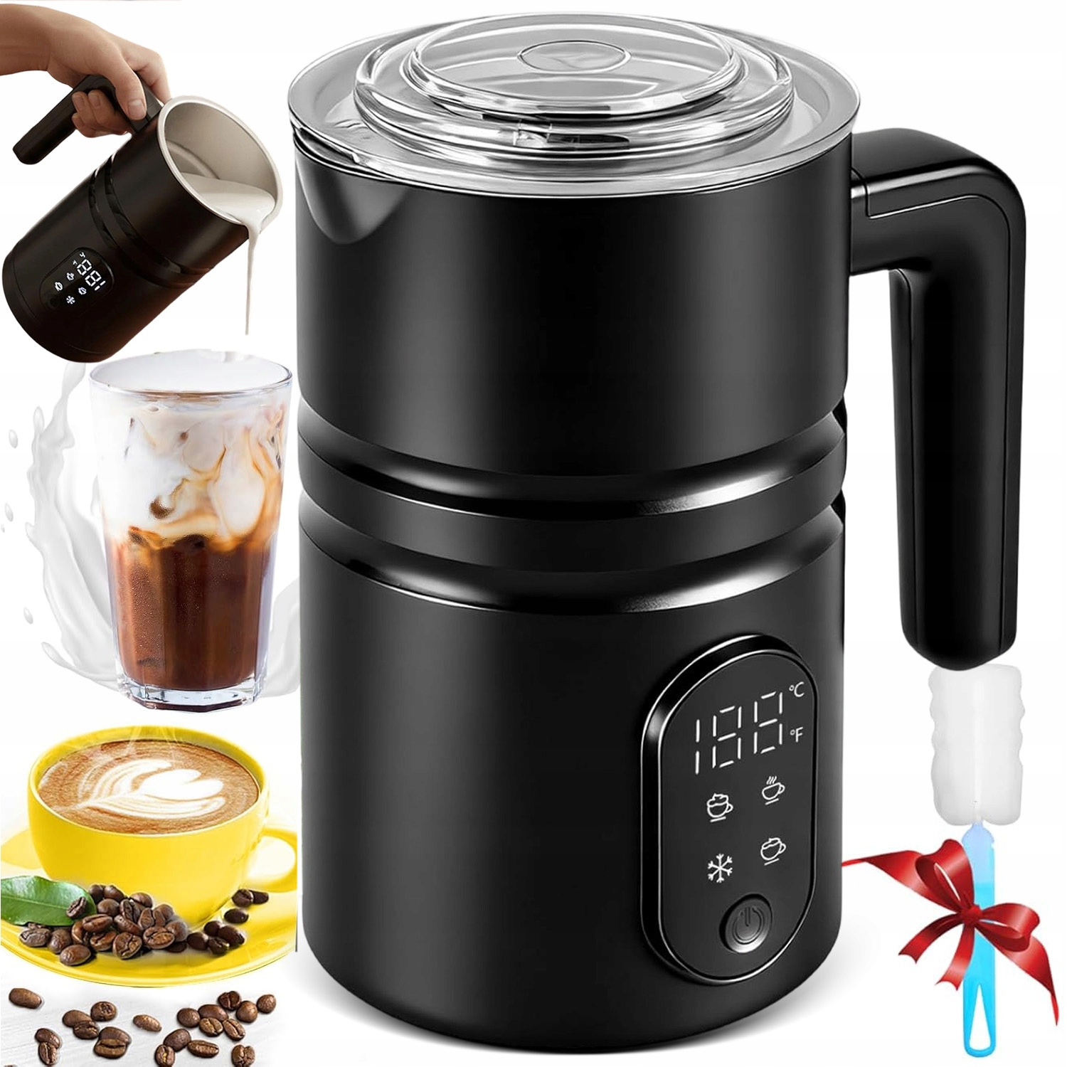 Elektrický Napěňovač Mléka A Kávy 400W Ohřívač 350 ML 4 Režimy Bpa Free