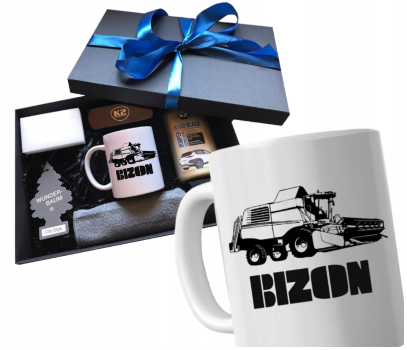 Dárková sada hrnek dárek pro kombajnistu řidiče Bizon pro zemědělce