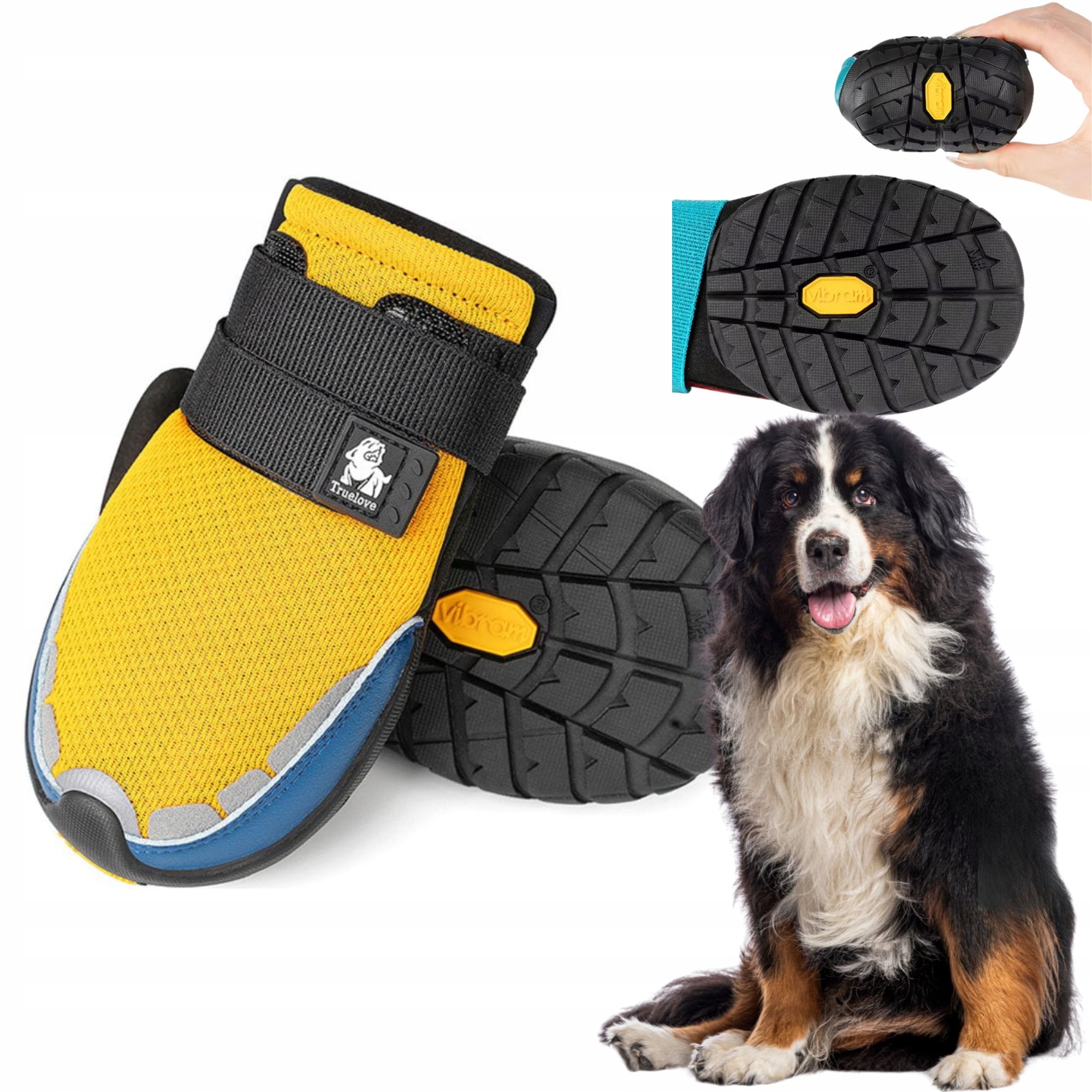 Levně Boty Pro Psa Truelove On Track Podrážka Vibram XXL (2 ks) 8,3 cm Žlutá