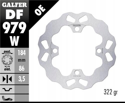 Galfer Brzdový Kotúč Zadný Yamaha Yxr 700 Rhino '08- Wave (184X86X3,5 MM)