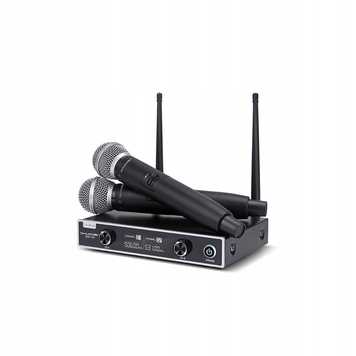 Bezdrátové dvoukanálové mikrofony Shudder do ruky