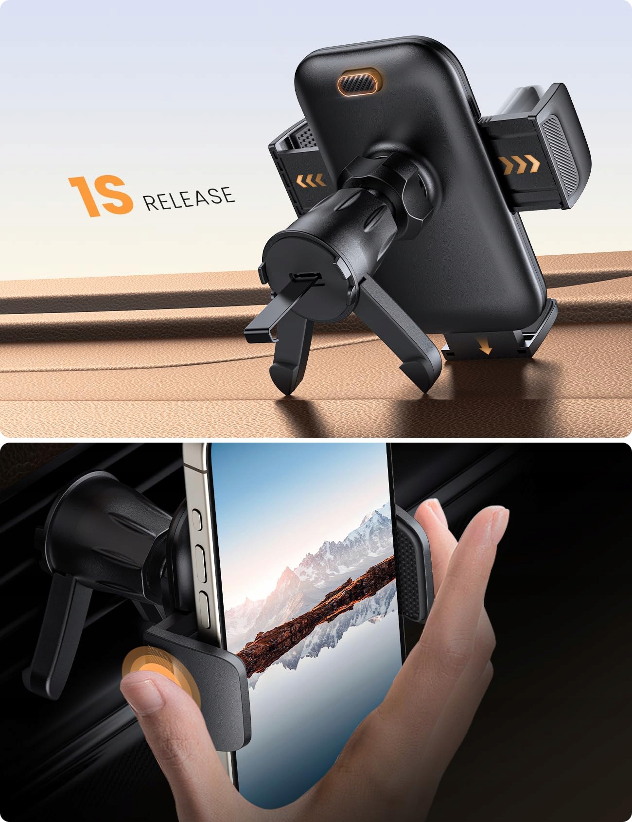ANXRE Uchwyt Samochodowy Wentylacja 360° Do iPhone Android Smartfonów — miniatura 5