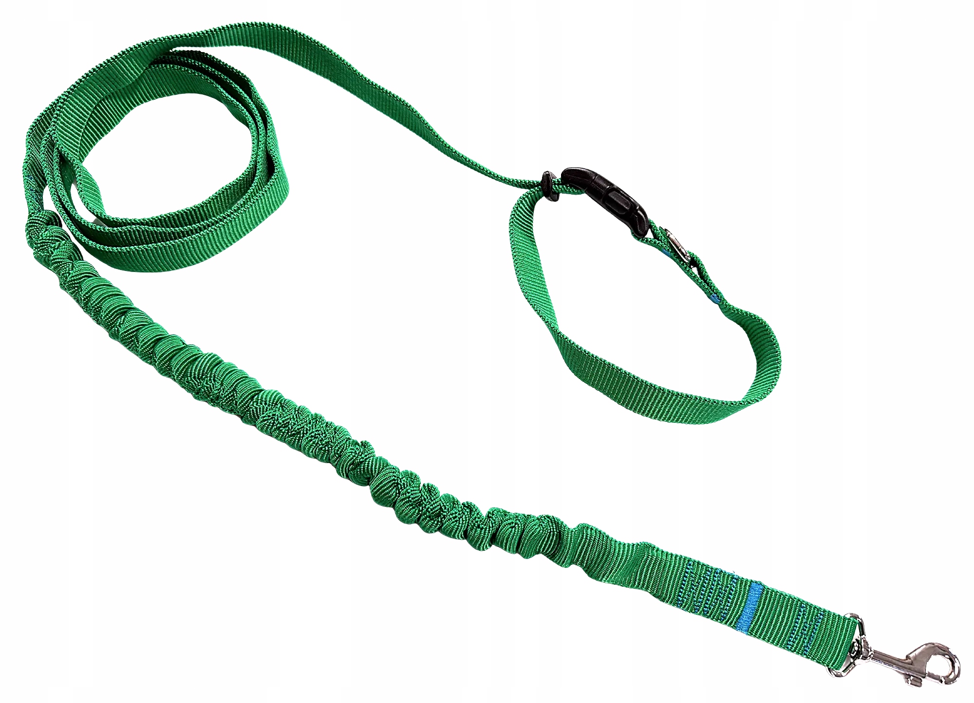 Levně Vodítko pro psa s tlumičem 480 cm Zelená, nastavitelná, HandsFree, vyrobeno v po