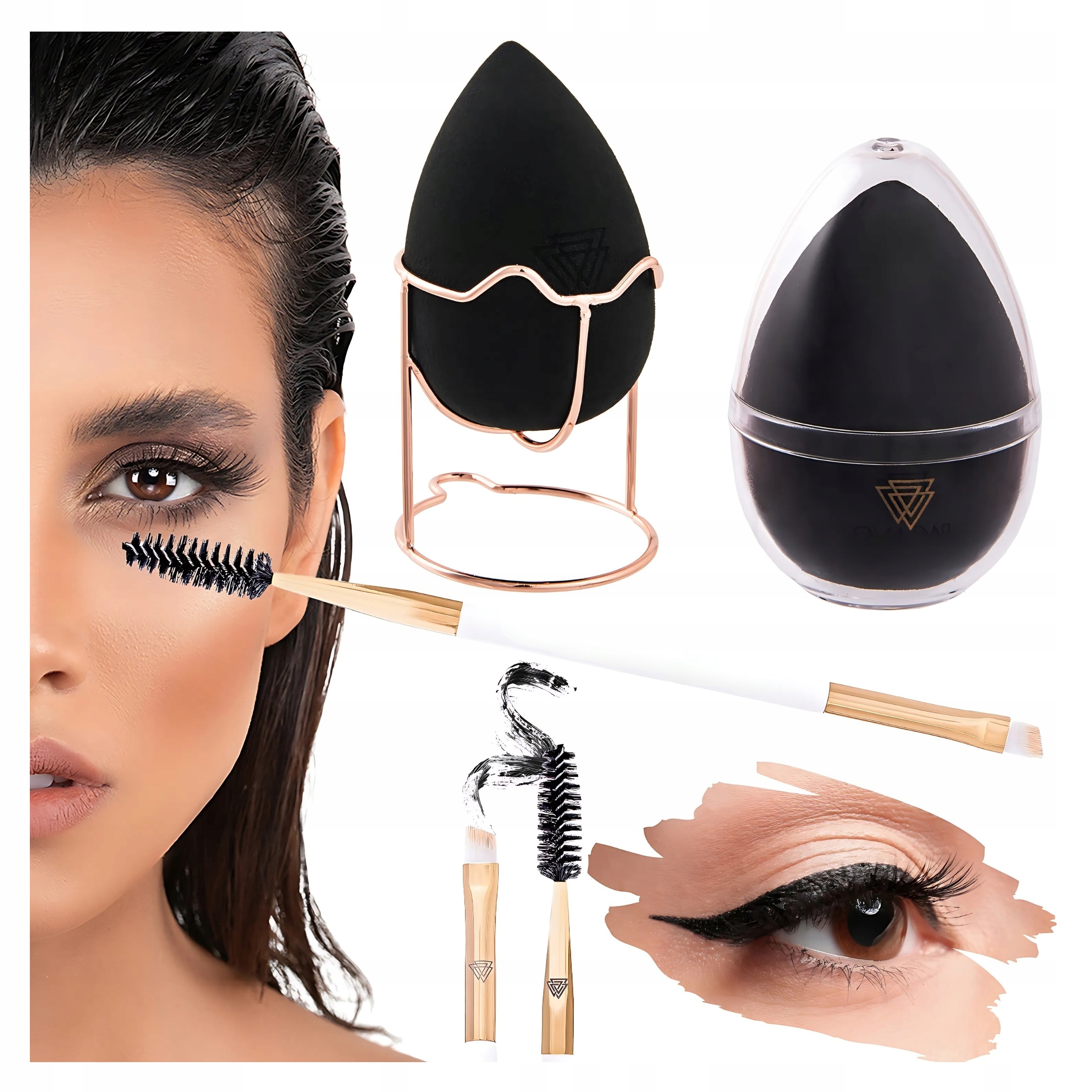 Make-up mixér Štětec Oboustranný Obočí Řasy Aplikátor stínů Podkladová báze