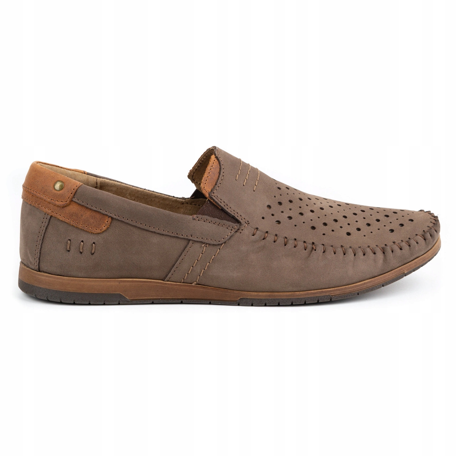 

Buty męskie skórzane mokasyny 876 lato brązowe 45