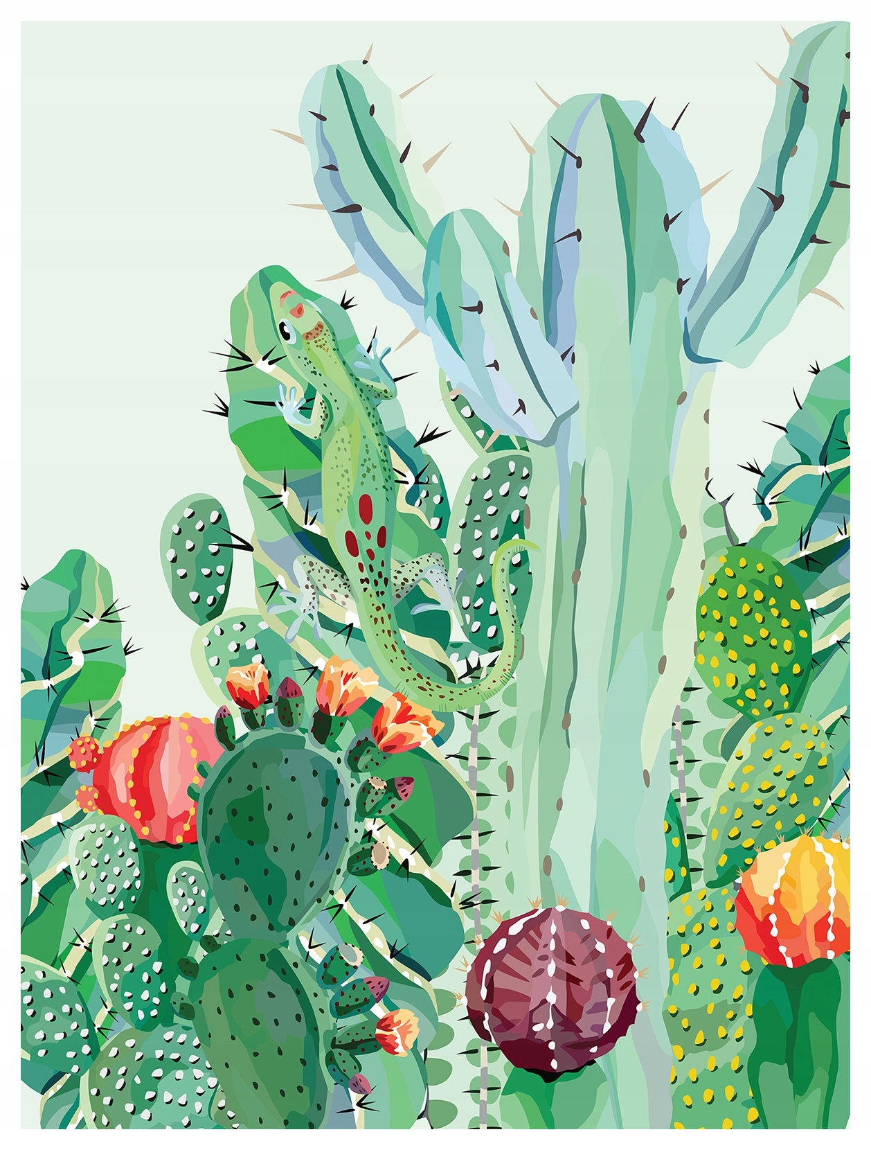 Vliesová fototapeta Barevné kaktusy a pouštní krajina 206x275 lepidlo