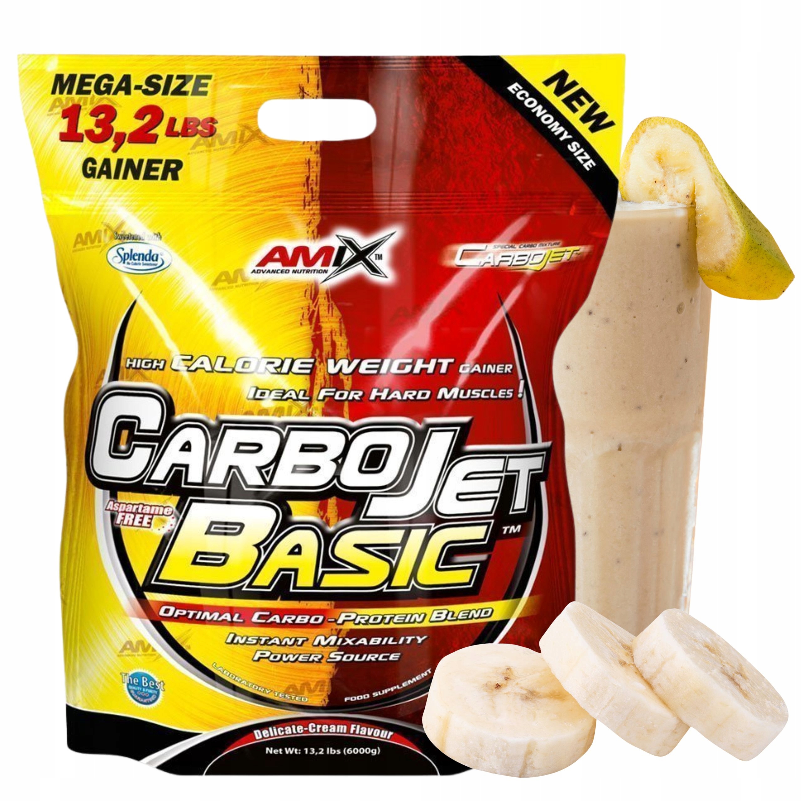 Doplněk Stravy Na Hmotu Gainer Bílkoviny a sacharidy Svalová hmota 6 kg Banánová