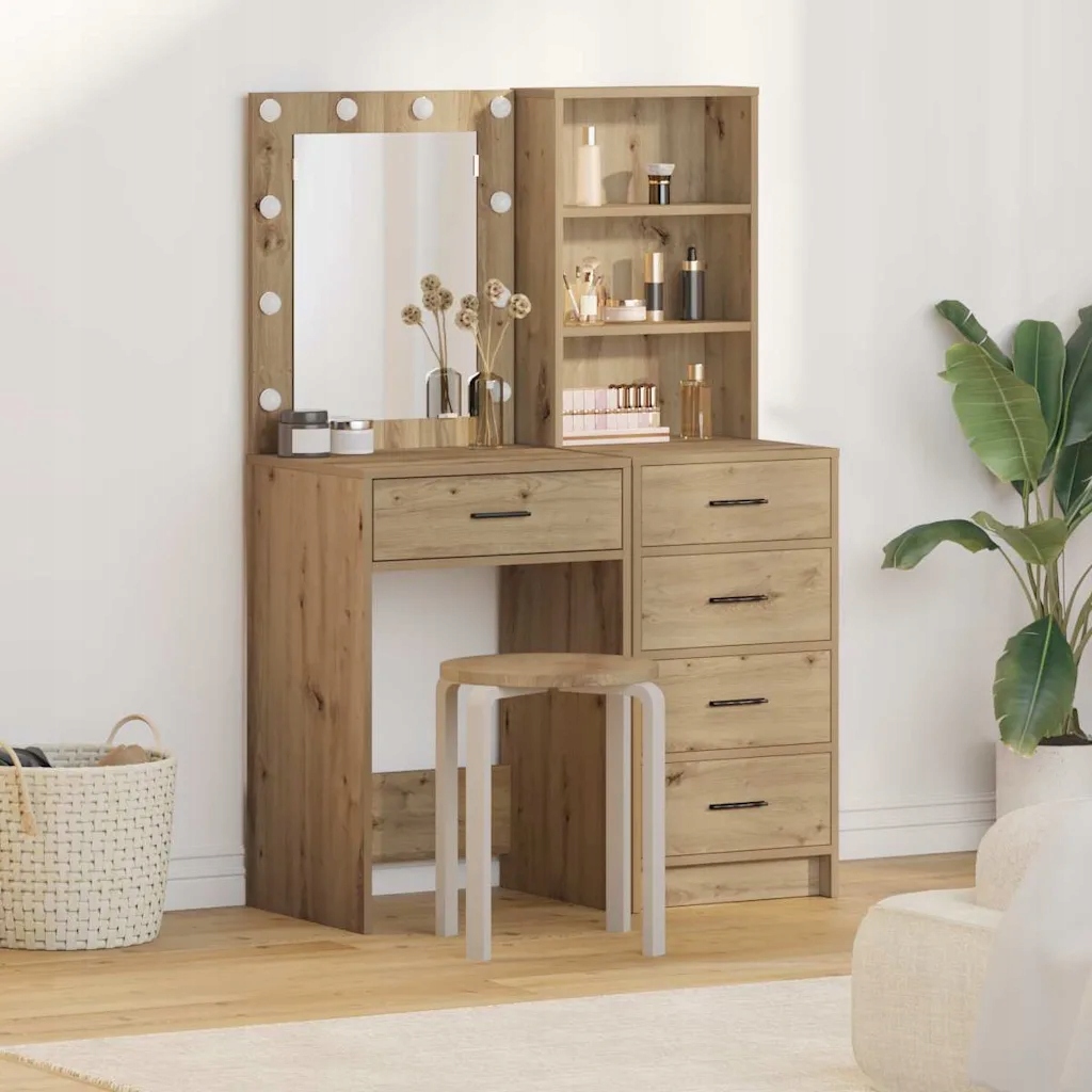 vidaXL Kosmetický stůl 2 pcs Hnědá 50 x 41 x 135 cm Kompozitní dřevo