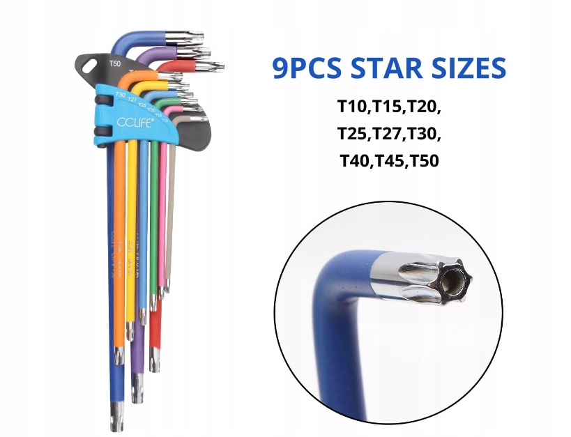 ZESTAW KLUCZY IMBUSOWYCH Torx Z UCHWYTEM 18-CZĘŚCIOWY 1,5 mm-10 mm T10-T50 EAN (GTIN) 5604919853