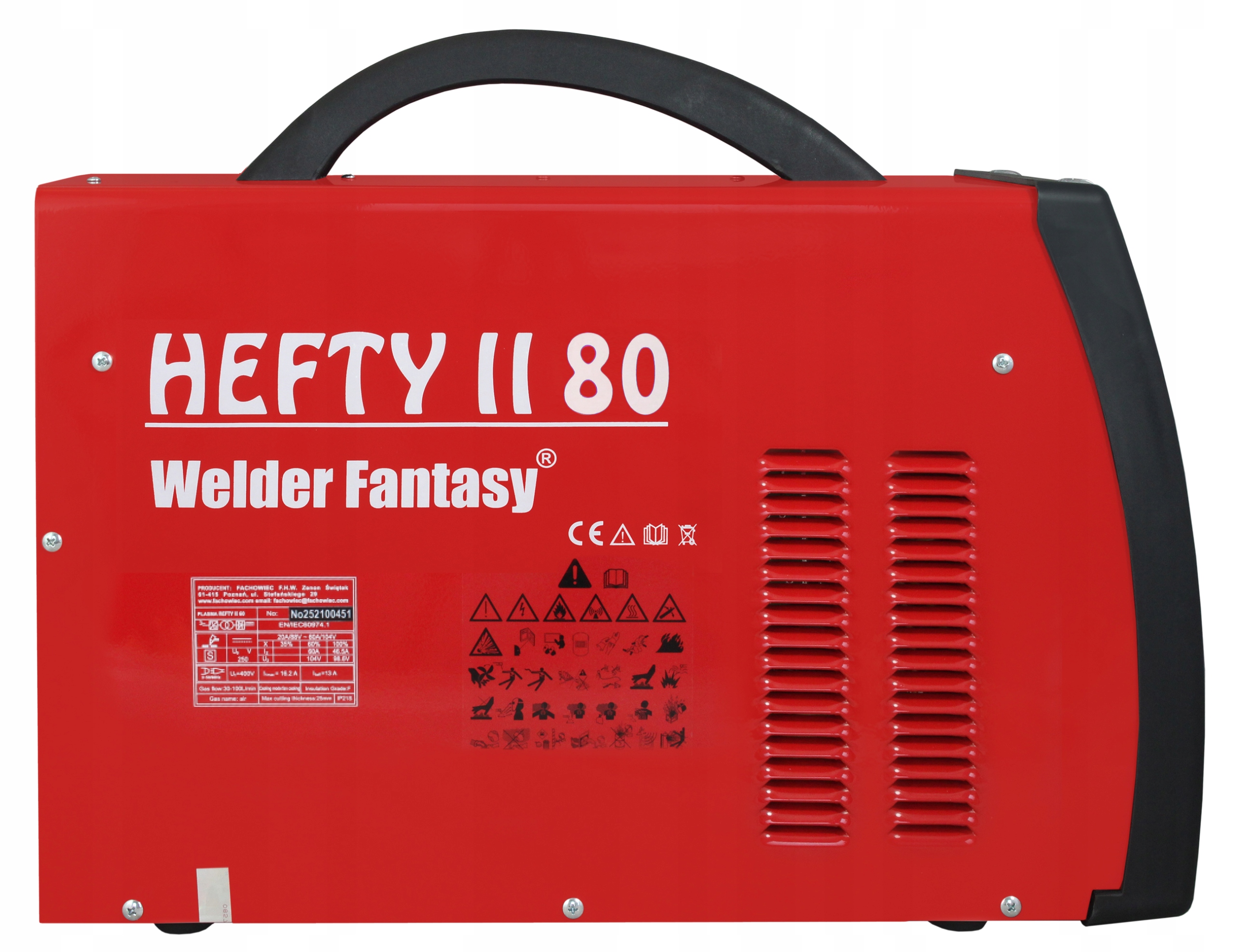 PRZECINARKA WYPALARKA PLAZMOWA HEFTY II 80 CUT 30mm PLAZMA INWERTOROWA Zakres spawania 20-80 A