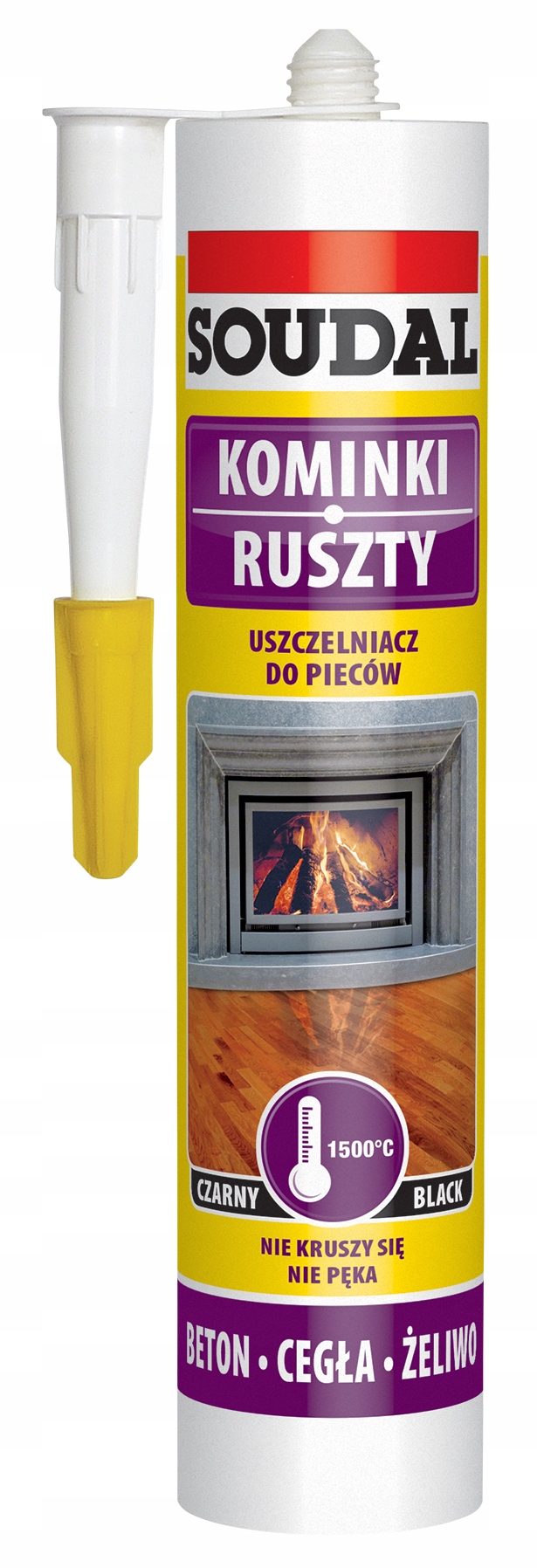 

Czarny Uszczelniacz Do Pieców Kotłów 1500°C Soudal