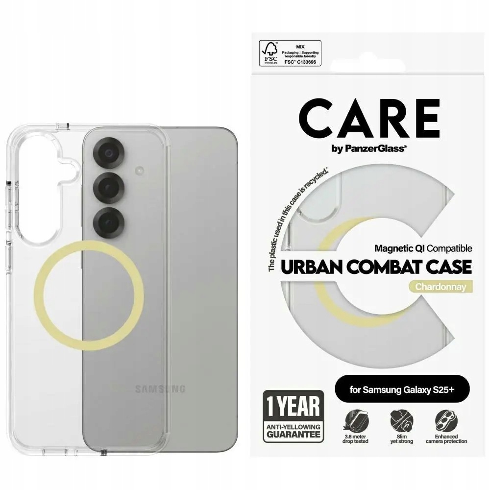 Etui Care by PanzerGlass Flagship Urban Combat Chardonnay Qi do Samsung