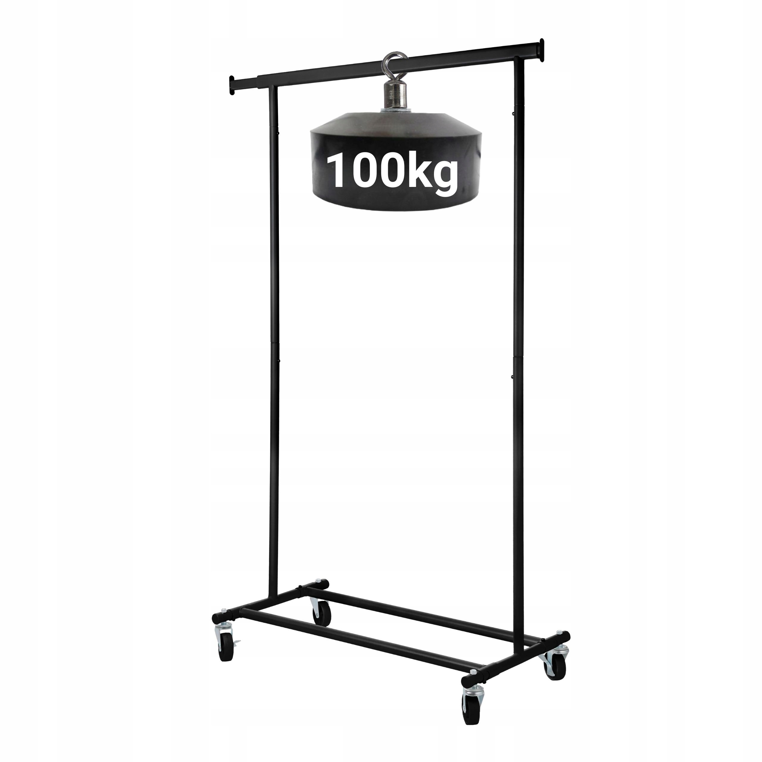 Stojanový Věšák Na Oblečení, Kovový Stojan, Pevný, Z Oceli, Na Kolečkách, Černý