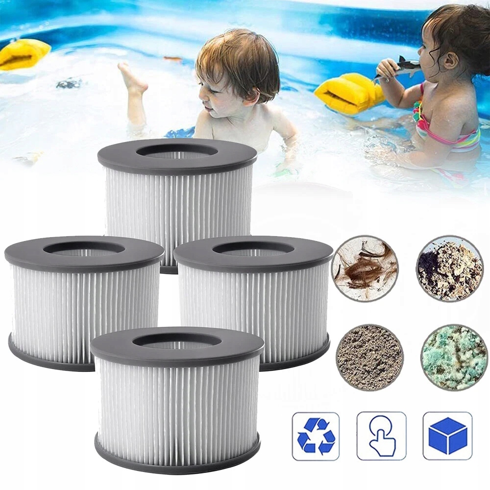 4 X Filtr Do Vířivky Mspa Filtrační Vložka Do Lázní Pro Nafukovací Bazény