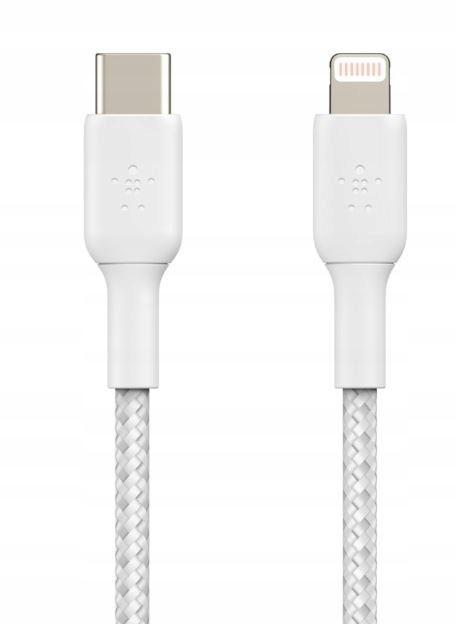 Belkin Usb-c kabel s lightning konektorem, 2m, bílý odolný