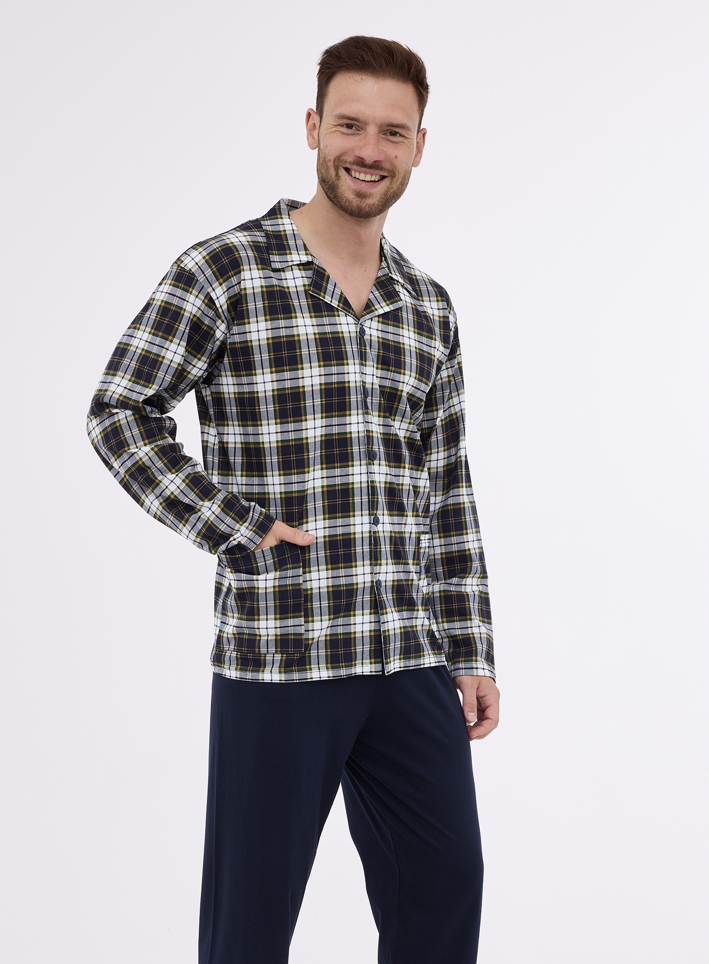 Pánské Pyžamo 114/73 Dr XXL tmavě modrá/šedá