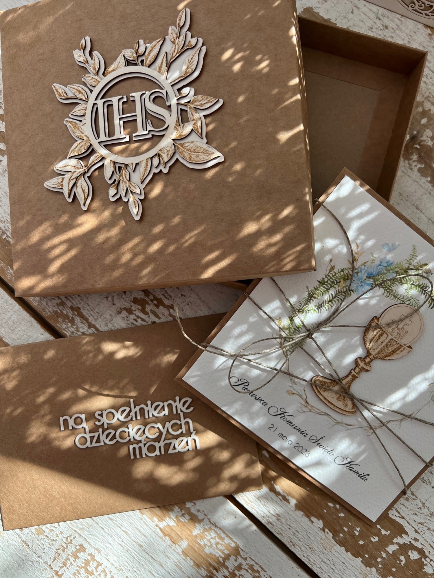 Pohlednice na společenství suvenýr společenství s personalizací v krabičce přání