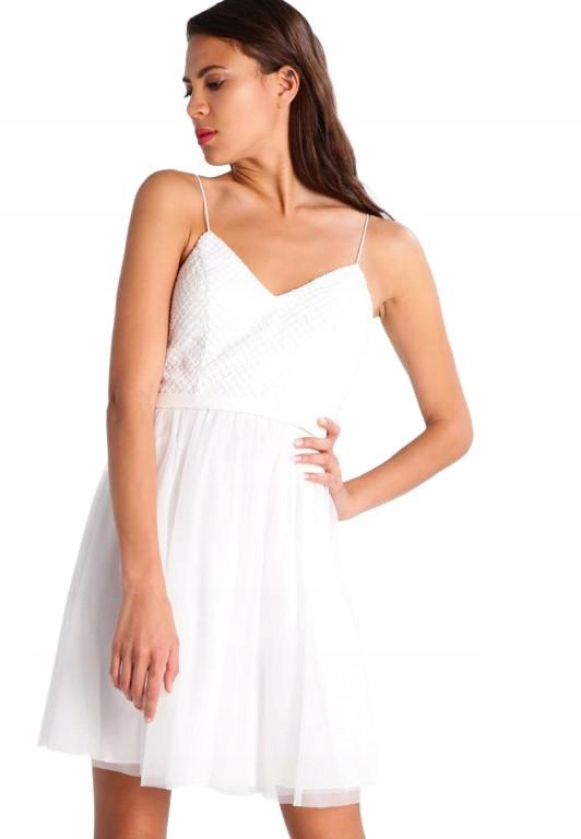 Laona Šaty Mini Bílá Tuil Korálky Rzlm S