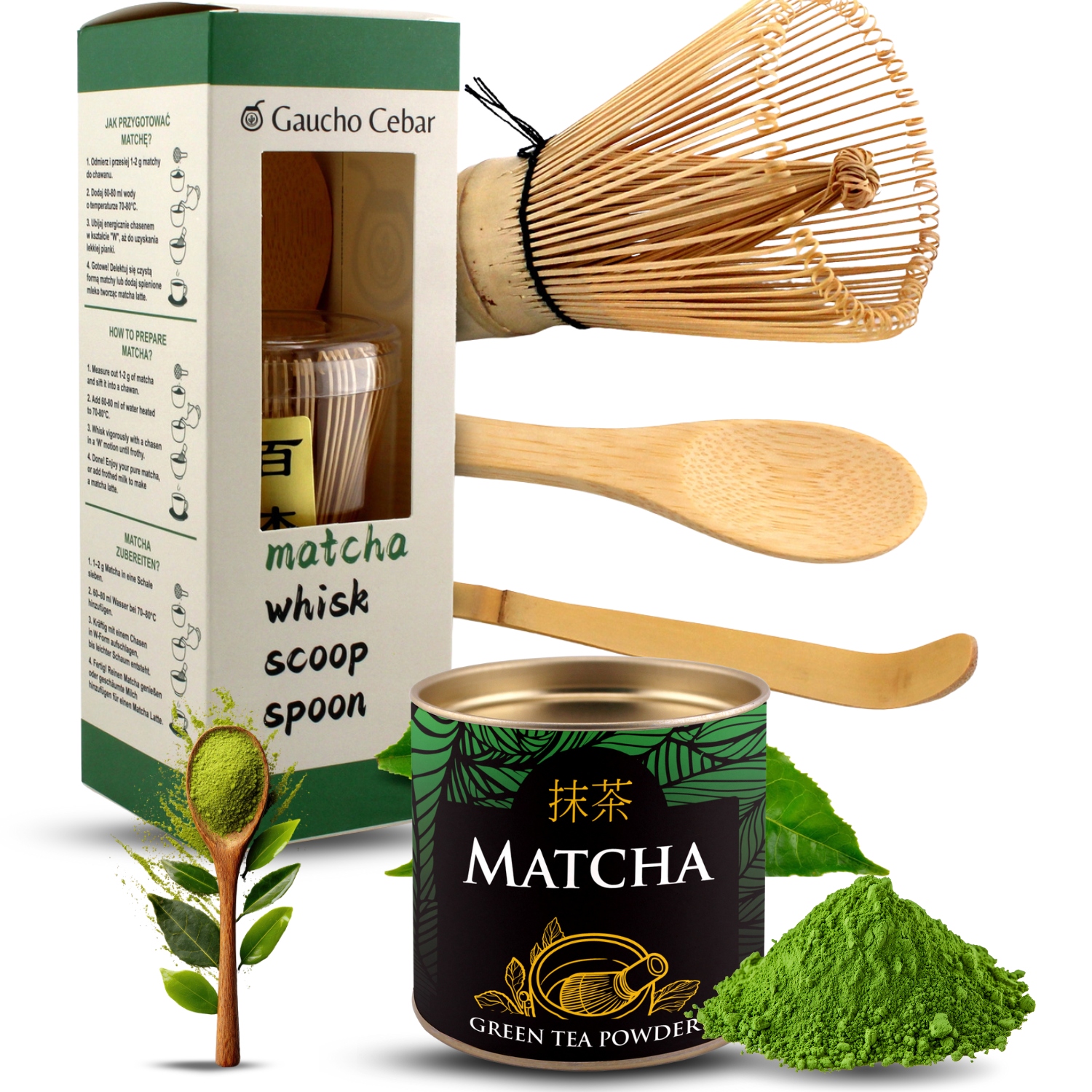 Levně Dárek Matcha Ceremonial 30g Chasen Chashaku Lžička