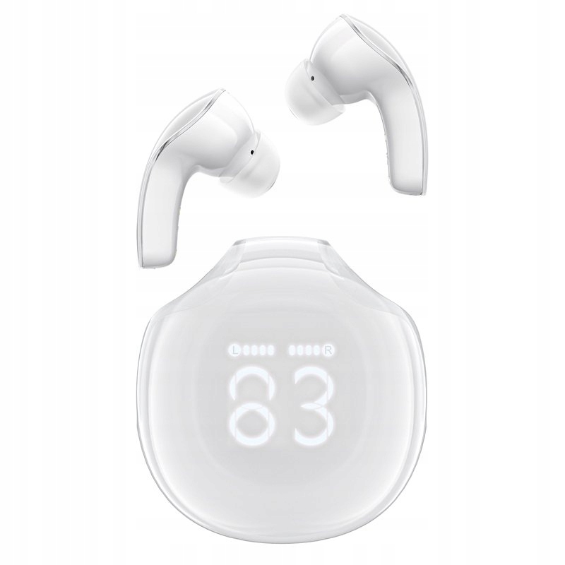 Bezdrátová sluchátka T9 Bluetooth 5.3 do uší Usb-c bílá