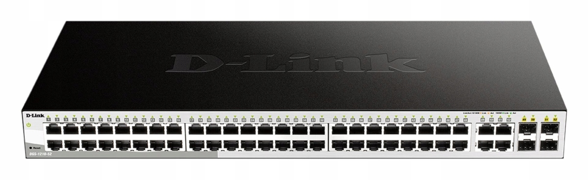 D-Link DGS-1210-52 L2/ L3 Smart+ switch, 48x GbE, 4x RJ45/ Sfp, fanless…