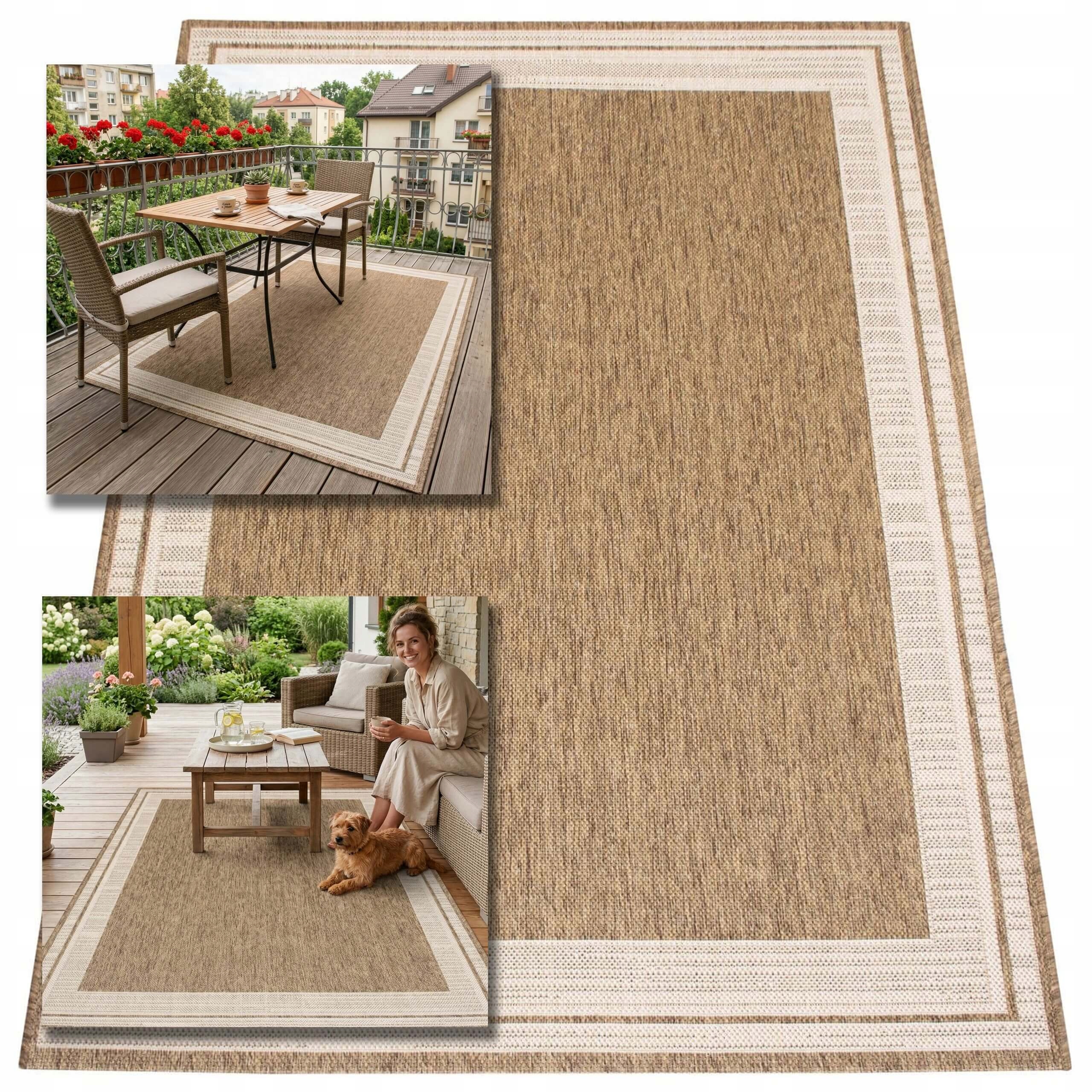 Dywan Zewnętrzny Tarasowy 200X290 Wodoodporny Ogrodowy Na Taras Balkon Mata
