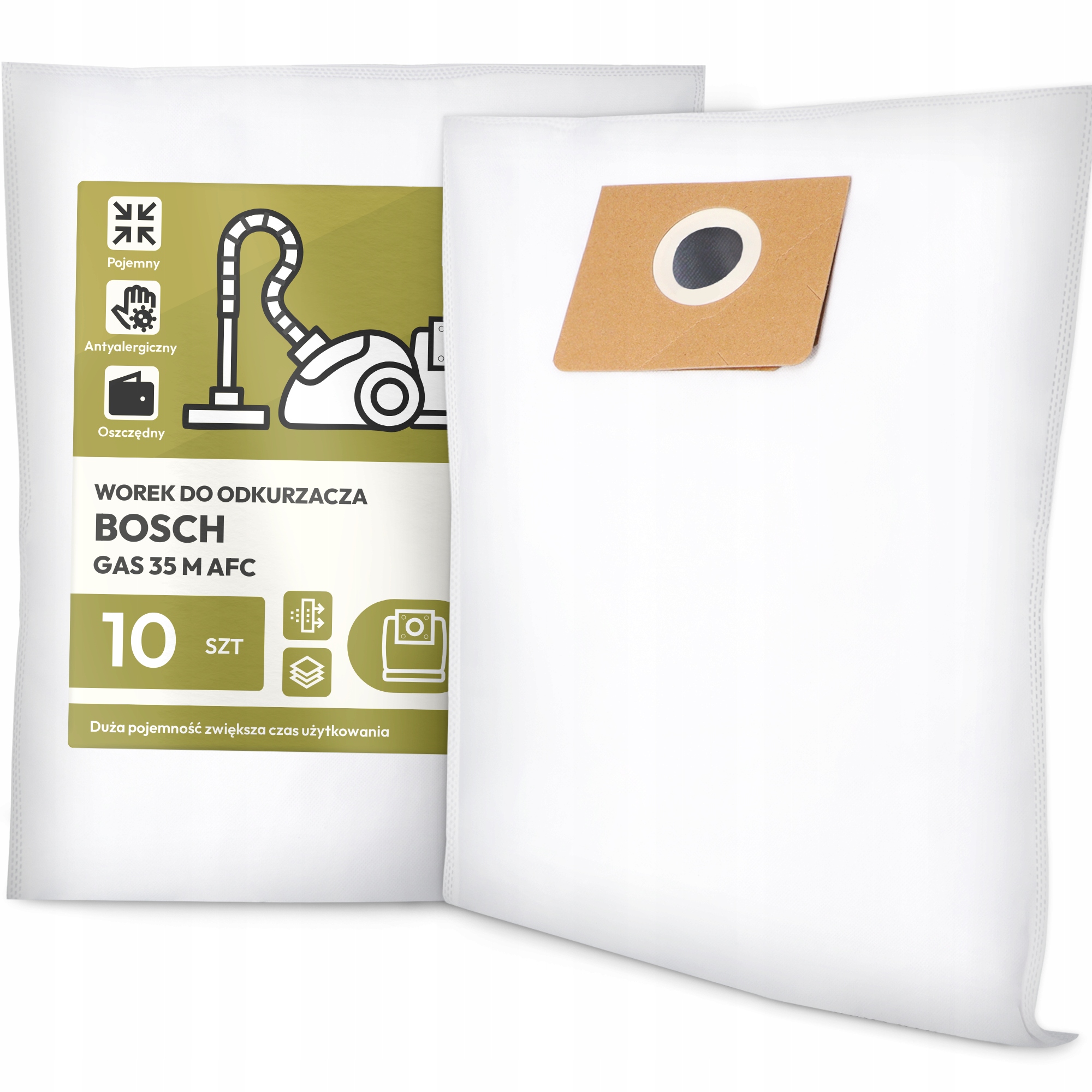 10x Worek do Odkurzacza Bosch Gas 35 M Afc Flizelinowy Duży Torba Worki G9