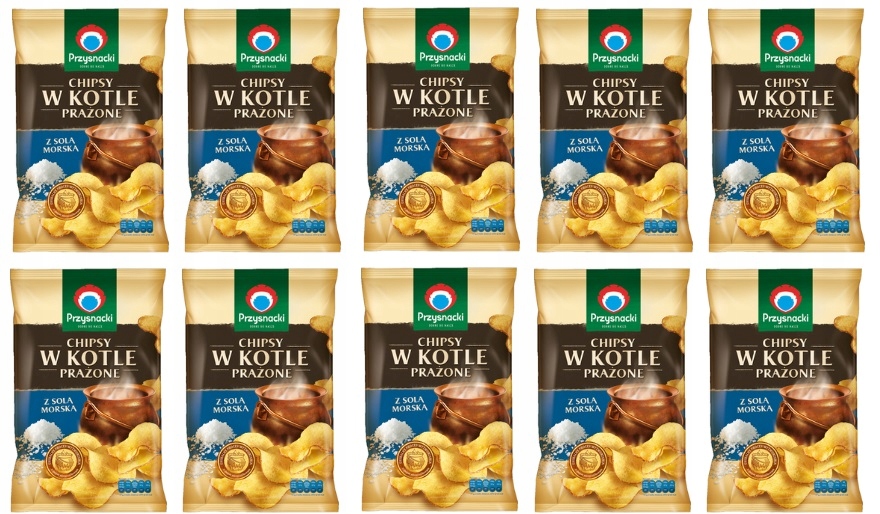 10x 125g Przysnacki Chipsy prażone z solą morską Karton