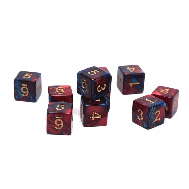 ZESTAW 5 KOSTEK K6 RPG KOŚĆ SZEŚCIOŚCIENNA ZATOKA ŚMIERCI 1,6 CM Producent RGFK