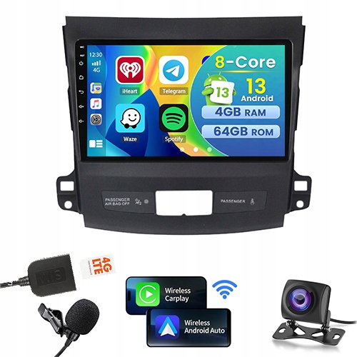 Gps Rádio Bt Android Auto Mitsubishi Outlander 2006-2012 Carplay 2GB 64GB