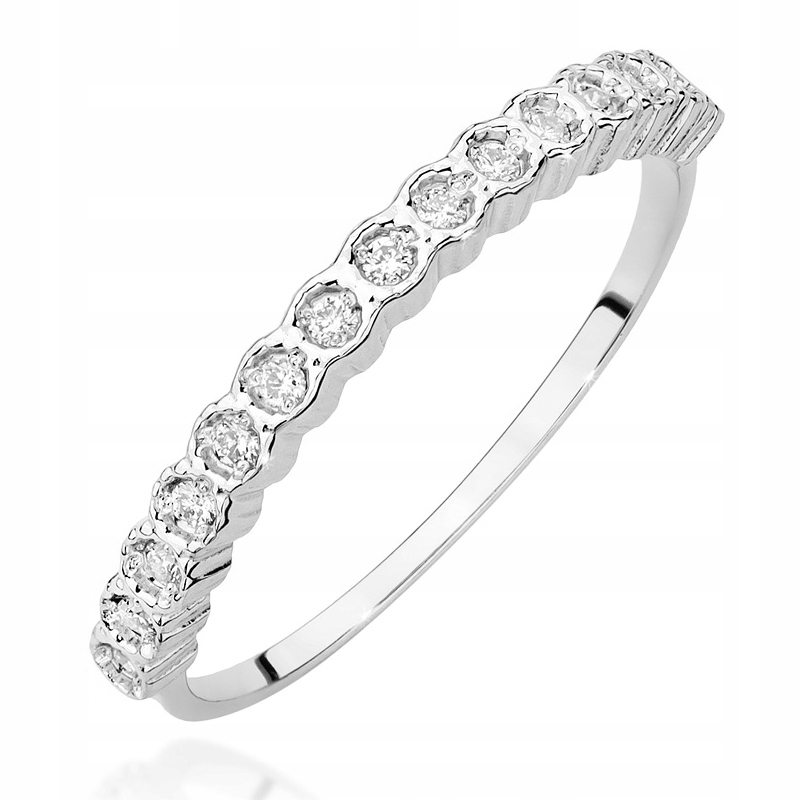 Bílo Zlatý Prstýnek 585 s Brilianty 0,13 ct