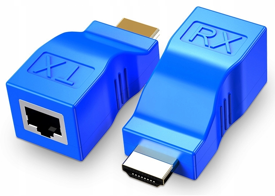 EXTENDER KONWERTER HDMI na LAN PRZEDŁUŻACZ PO SKRĘTCE RJ45 CAT 5E/6 30M