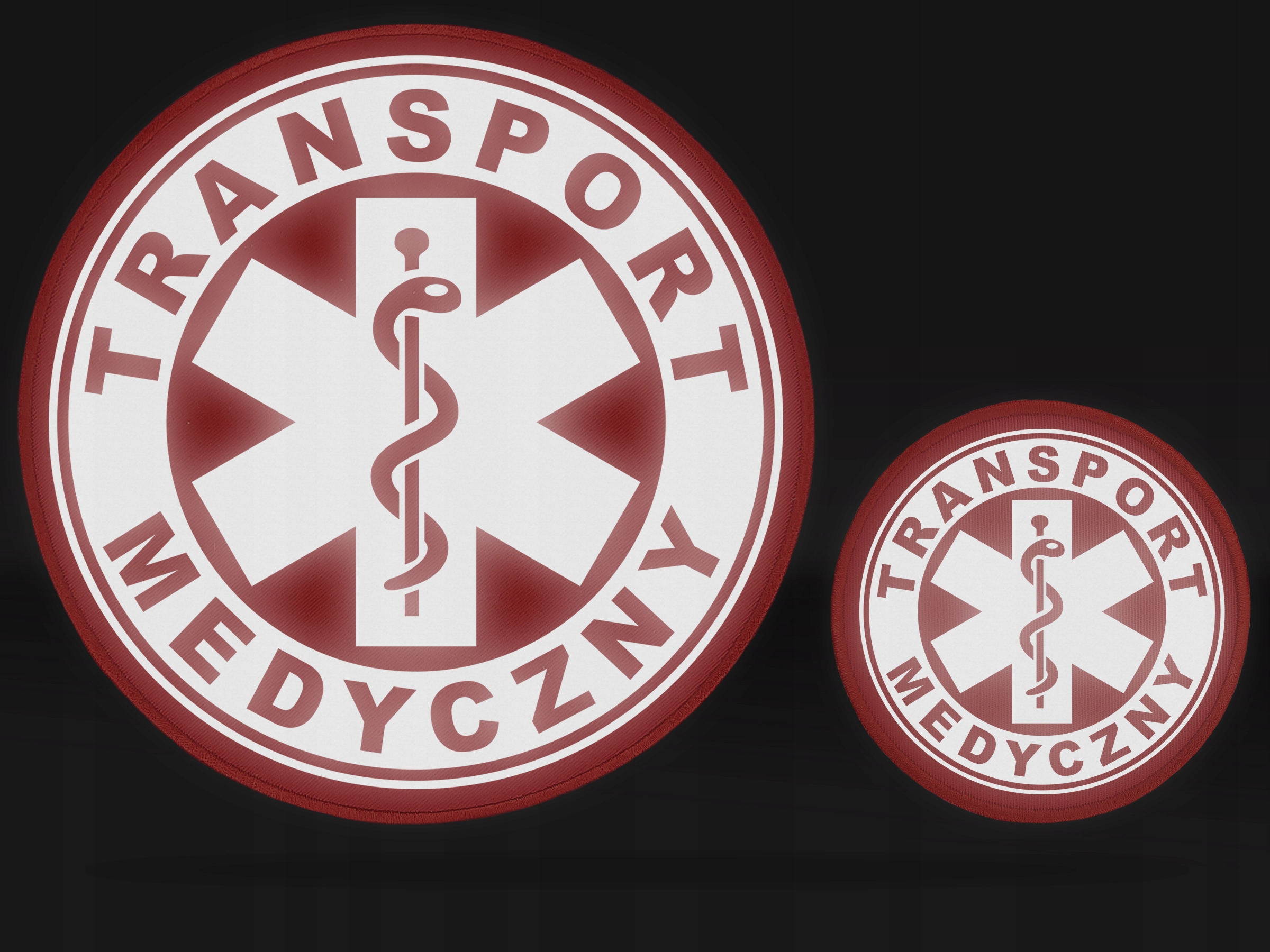 OKRĄGŁY KOMPLET EMBLEMATÓW TRANSPORT MEDYCZNY RZEP Marka inny